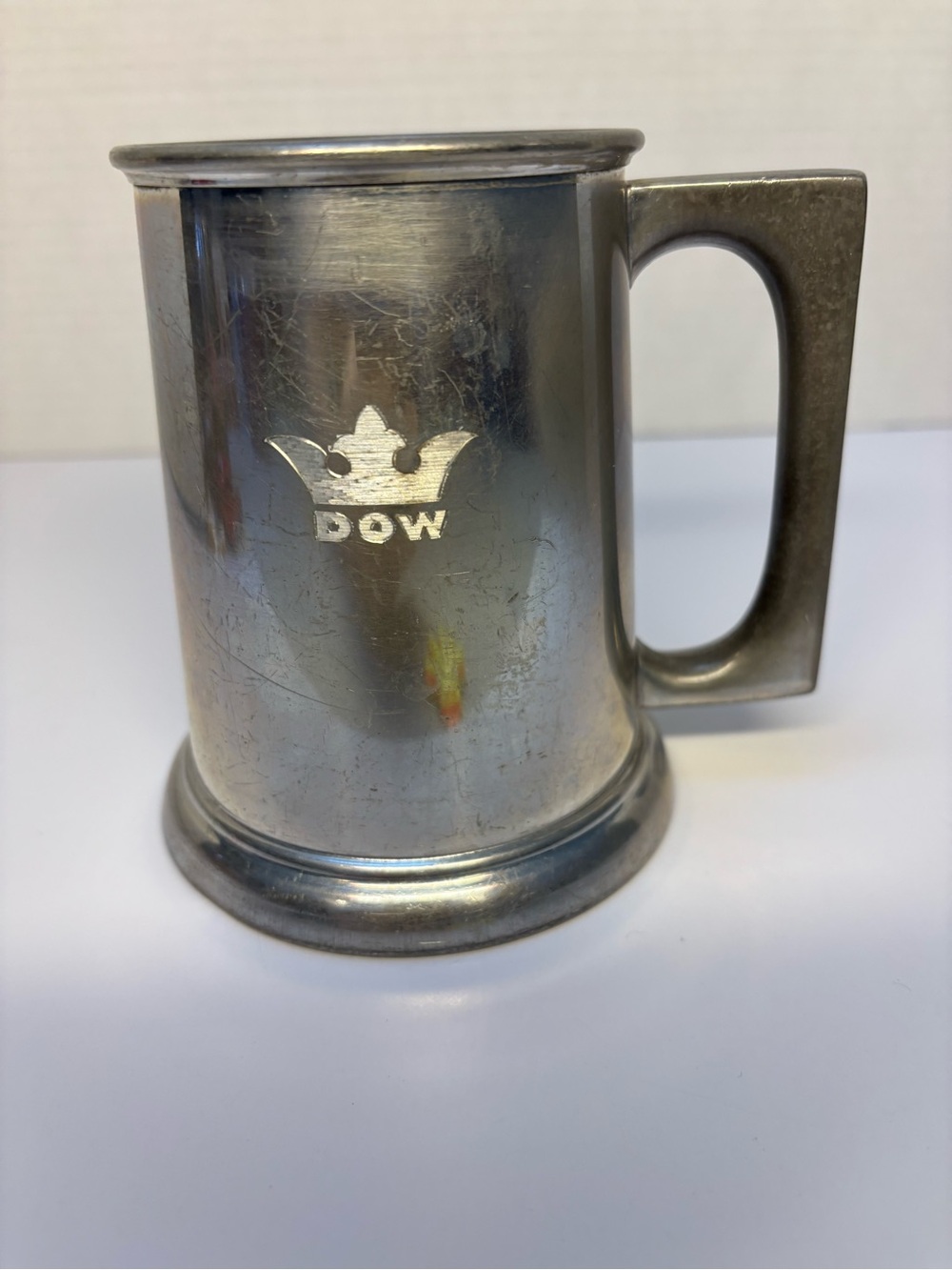 DOW Pewter BEER Mug Tankard Crown Logo Made In Canada - Montreal Brewery Vintage
